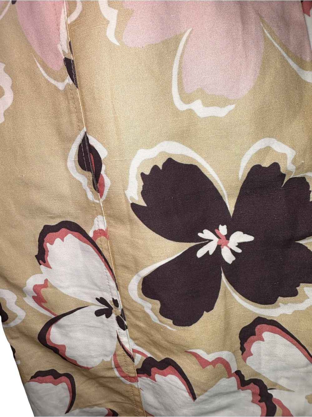 Tyler Boe Floral Jasmine Belted Dress Linen Blend Shift Small Y2K - Picture 9 of 14